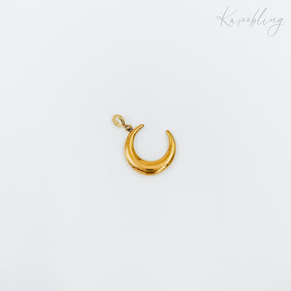 quarter moon charm gold plated (water & tarnish proof)