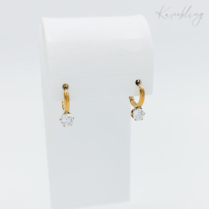 rhinestone huggie earrings gold plated (water & tarnish proof)