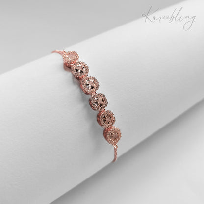 Rose Gold Halo Glow Bracelet - close up