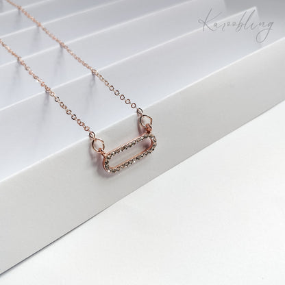 Rose Gold LustrousOval Elegance Necklace