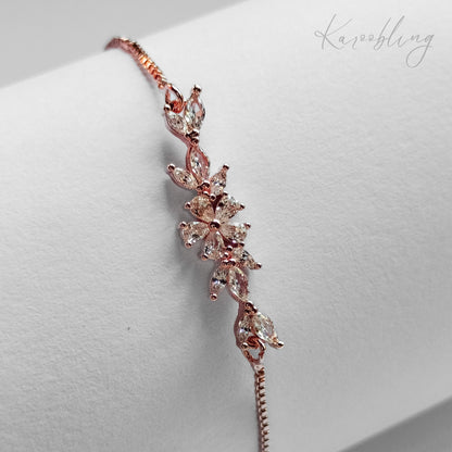 Rose Gold Petite Blossom Bracelet - close up