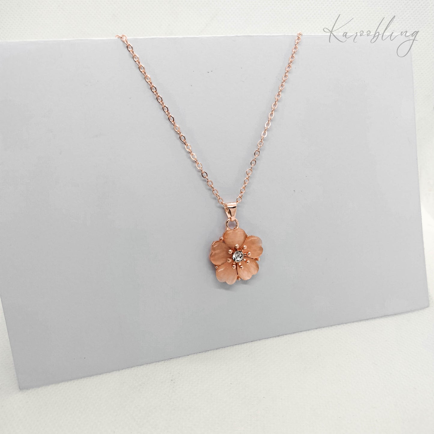 Rose Gold Plated Flower Necklace