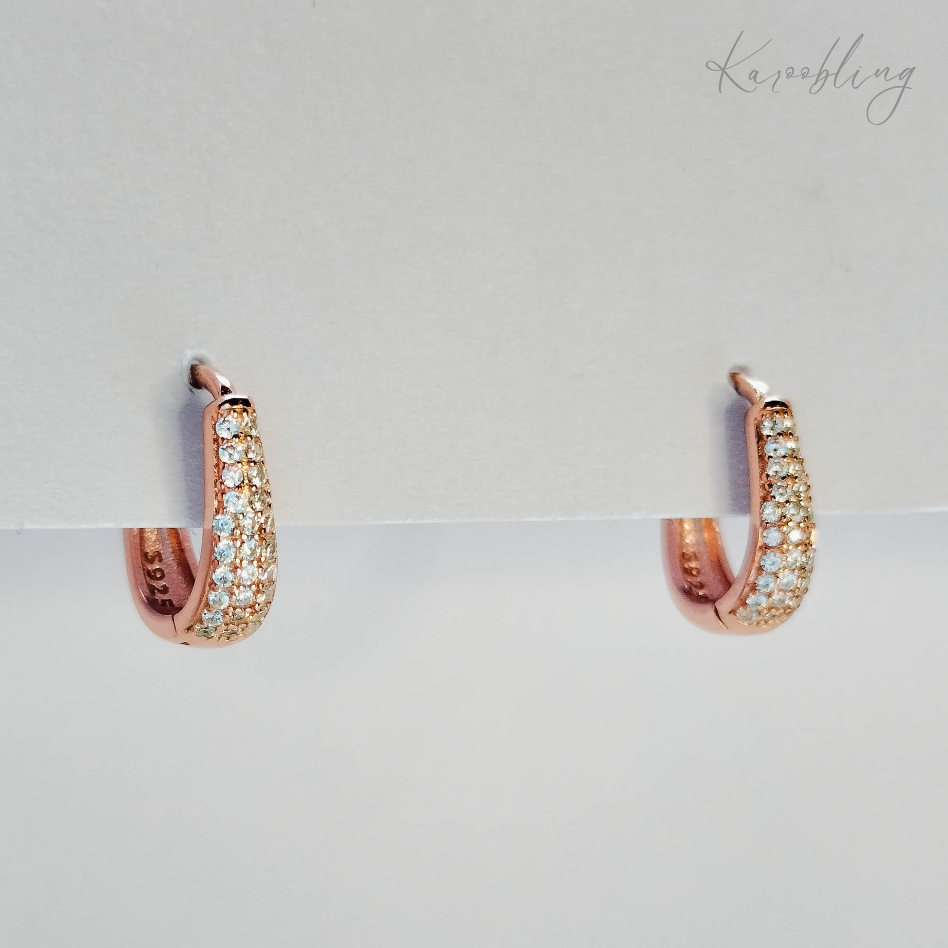 Rose Gold Plated Sterling Silver Huggie Hoop Earrings