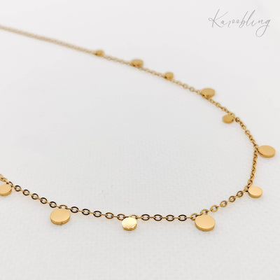 round disk necklace 18k gold plated (water & tarnish proof)