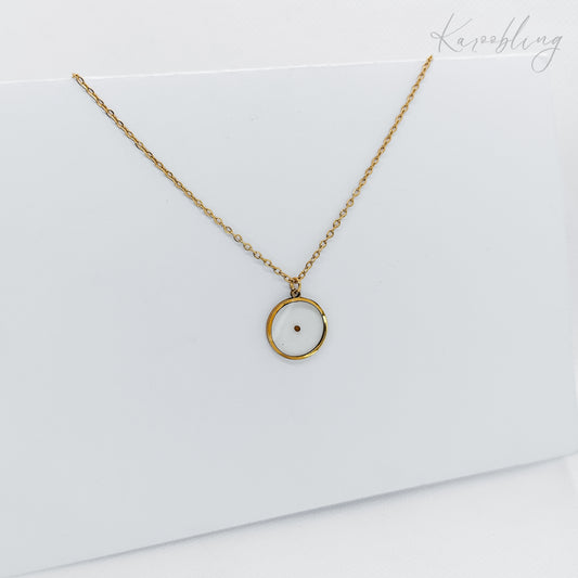 round mustard seed necklace gold-plated (water & tarnish proof)