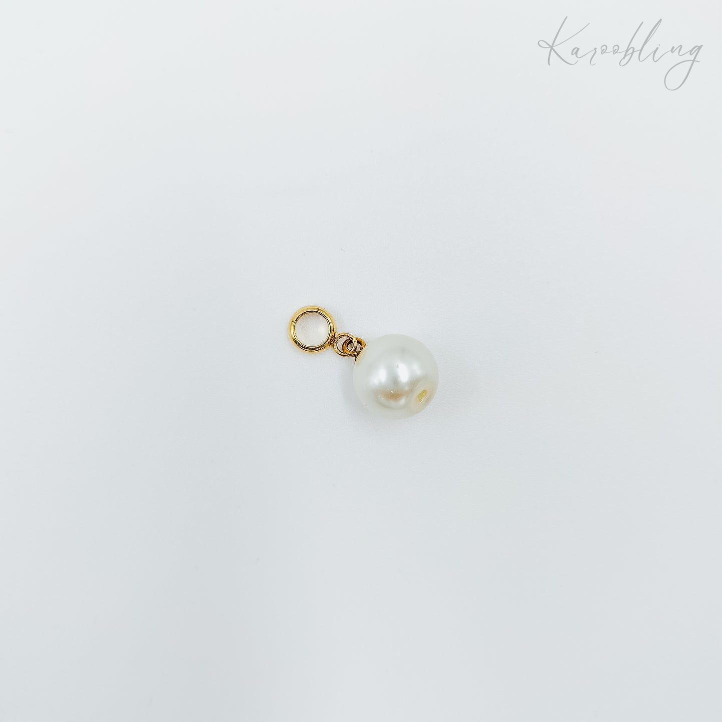 Gold Plated Round Pearl Charms