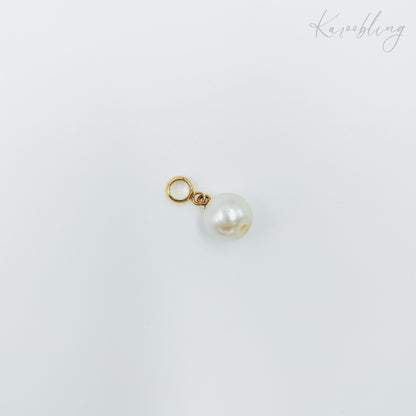 Gold Plated Round Pearl Charms