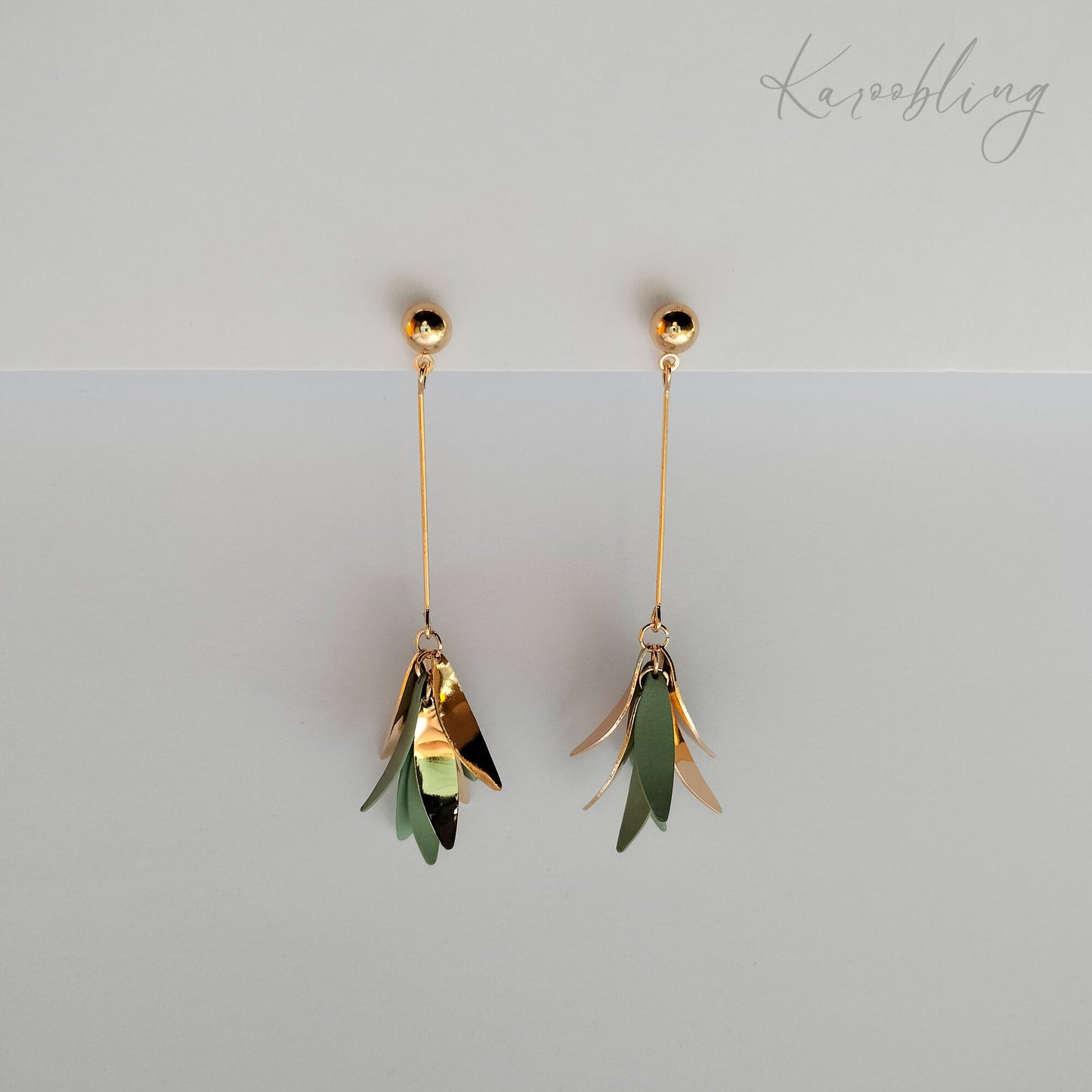 Sage Graceful Bloom Dangle Earrings