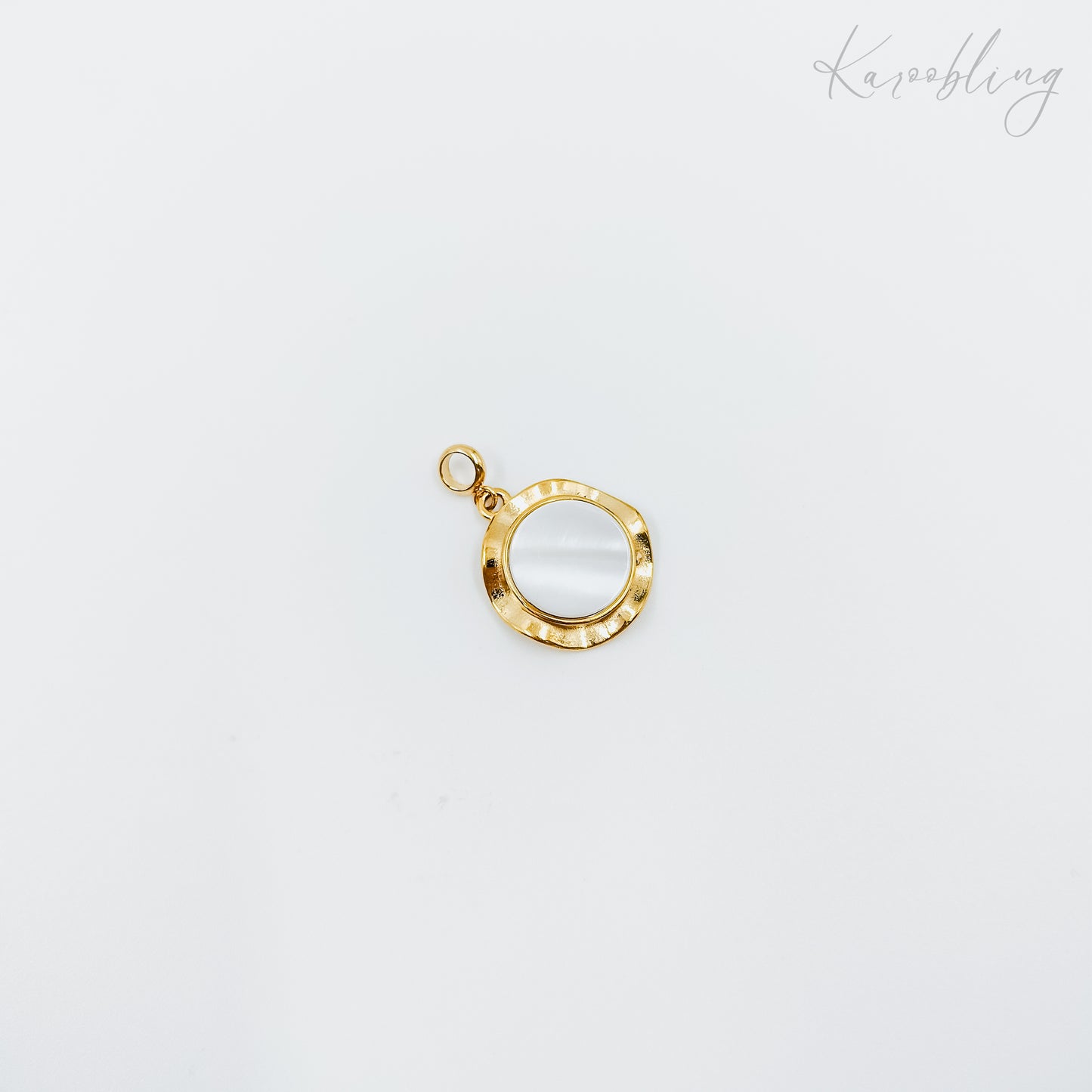 shell inlay charm gold plated (water & tarnish proof)