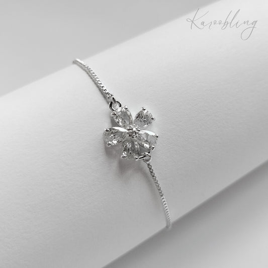 Silver Blooming Petals Bracelet