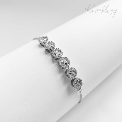 Silver Halo Glow Bracelet - close up