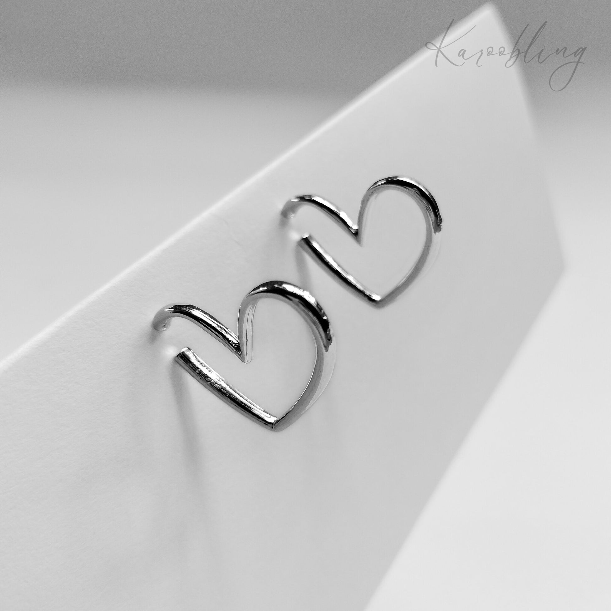 Silver Heart Hoop Earrings