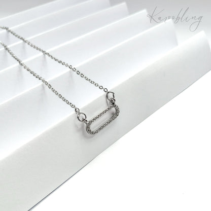 Silver LustrousOval Elegance Necklace