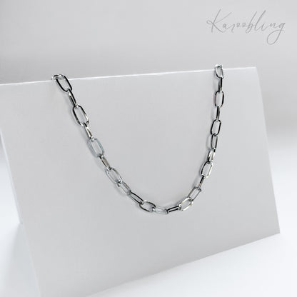 Silver Paperclip Chain Necklace