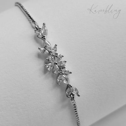 Silver Petite Blossom Bracelet - close up