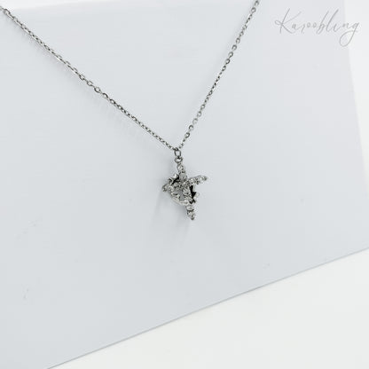 silver plated rotating crown cross necklace (fashion jewellery)