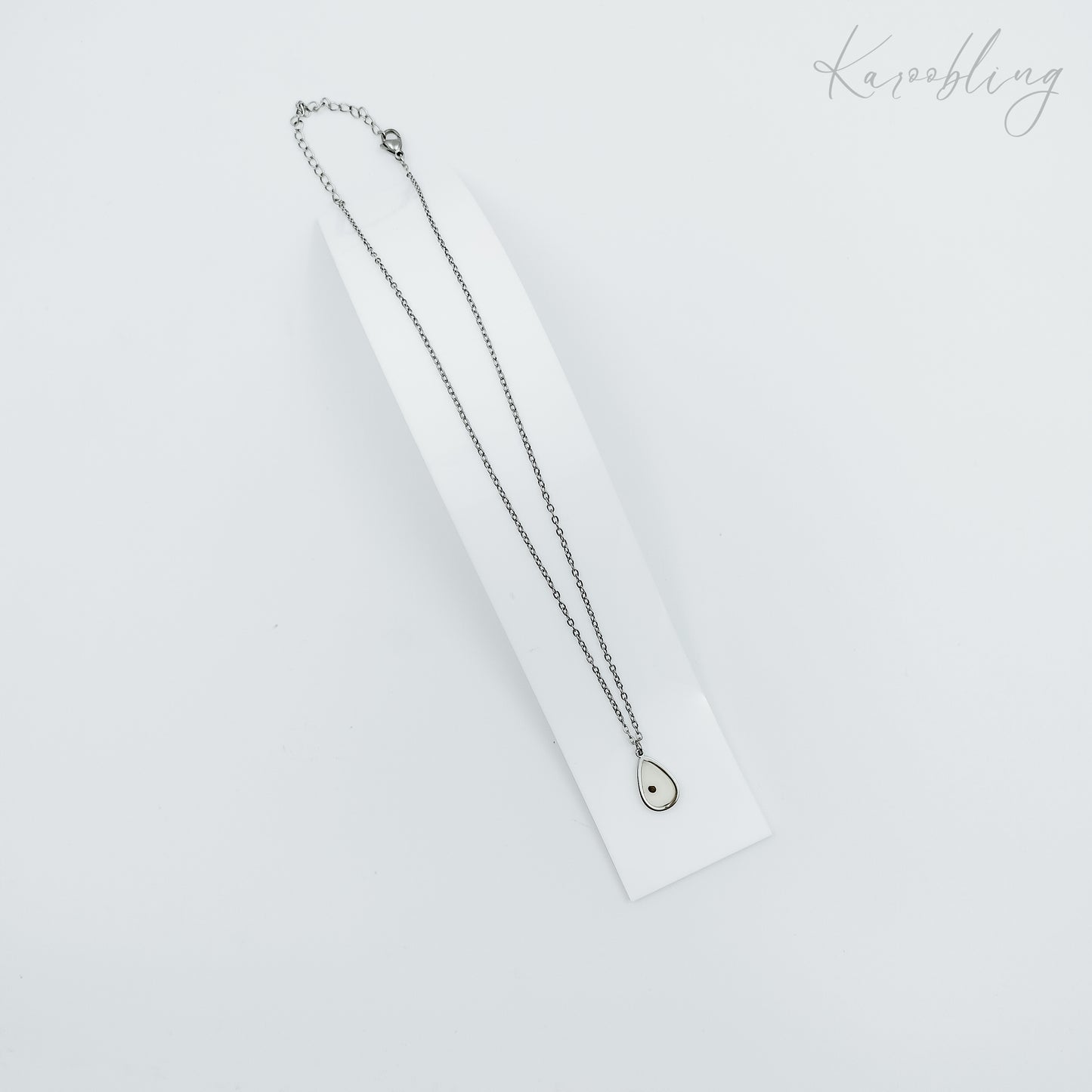 silver plated teardrop mustard seed necklace (water & tarnish proof)