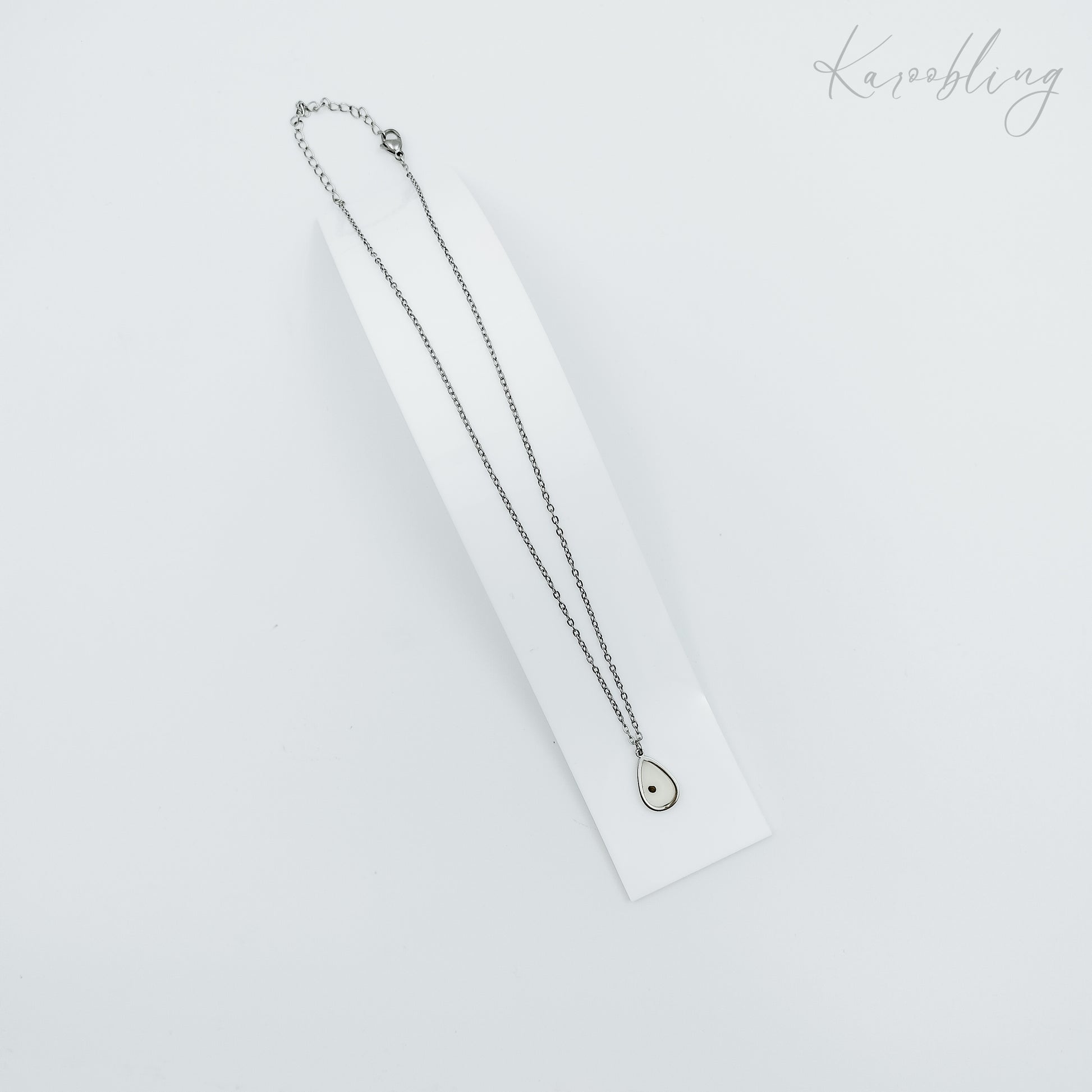 silver plated teardrop mustard seed necklace (water & tarnish proof)