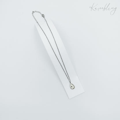 silver plated teardrop mustard seed necklace (water & tarnish proof)