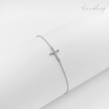 Sterling Silver Divine Sparkle Crosslink Bracelet