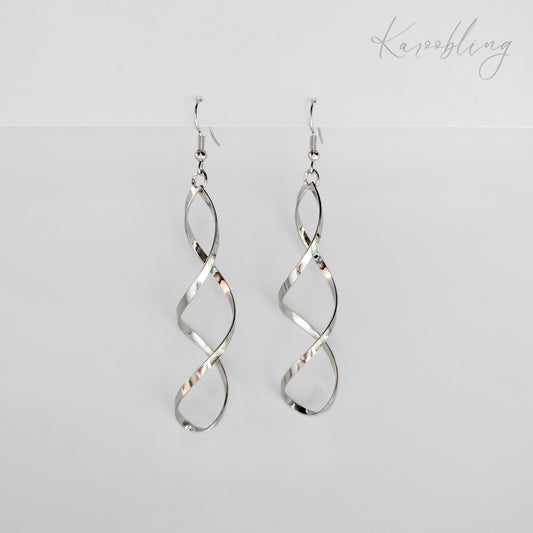 Silver Spiral Dangling Earrings