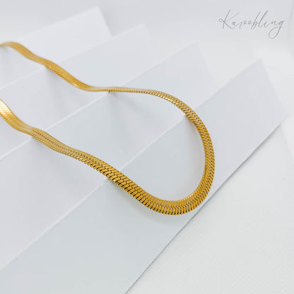 snake chain necklace gold 5mm (water & tarnish proof)