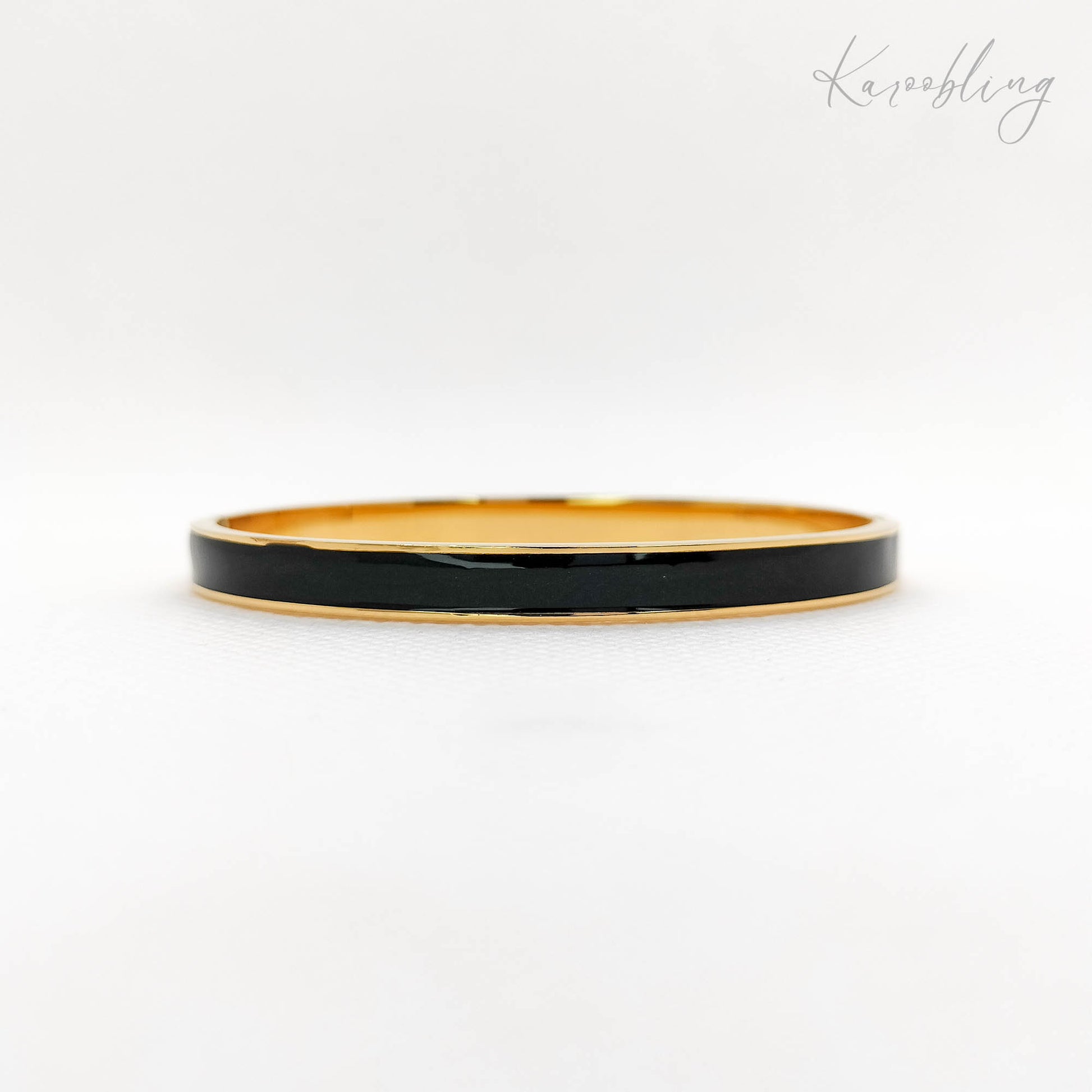 Black Gold Stack Bangle Karoobling Jewelry Water Tarnish Proof