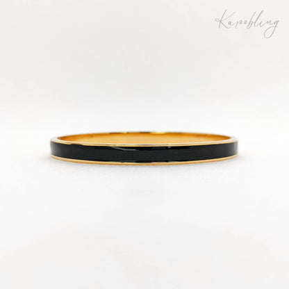 stackable black & gold bangle