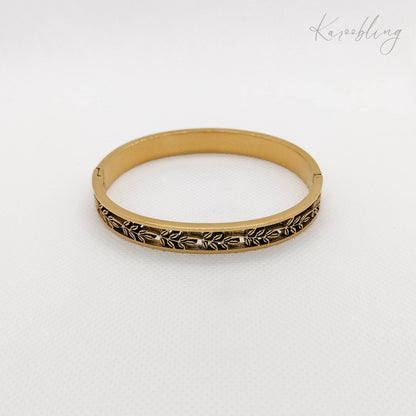 stackable leaf cut out bangle