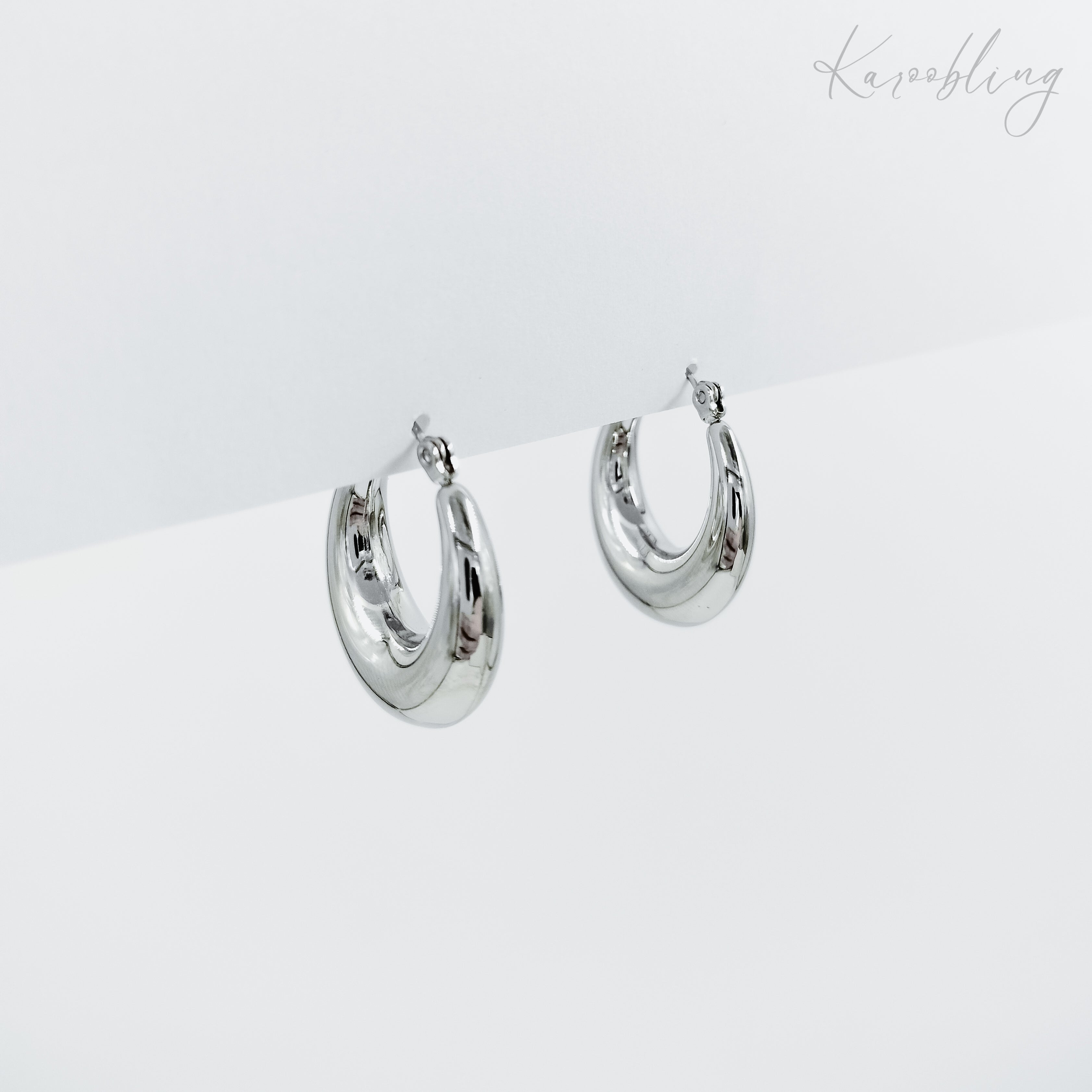 Stainless Steel Chunky Hoop Earrings Karoobling Jewelry Water & Tarnish ...
