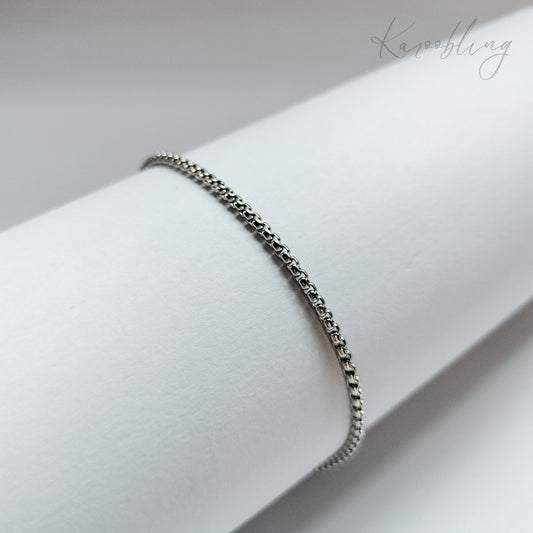 Stainless Steel Dainty Box Link Bracelet