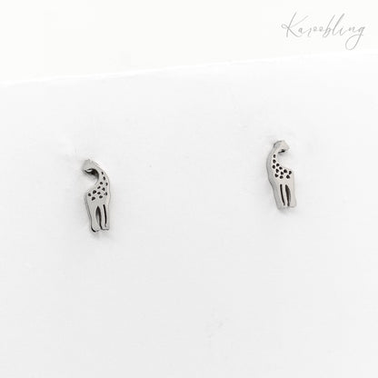 stainless steel giraffe stud earrings (water & tarnish proof)