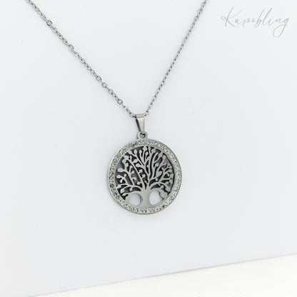 Stainless Steel Tree of Life Pendant Necklace