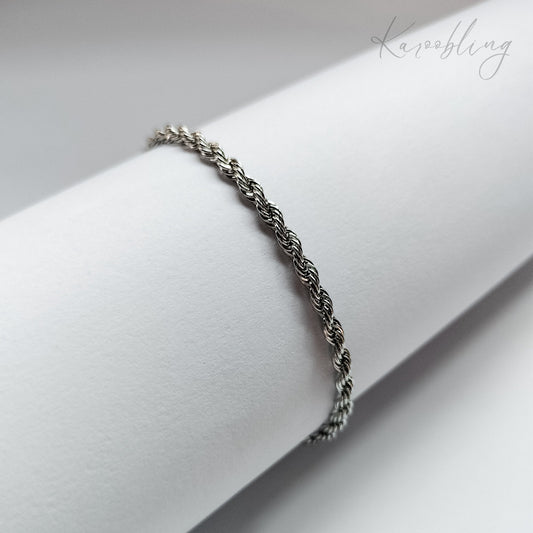 Stainless Steel Twisted Rope Chain Bracelet