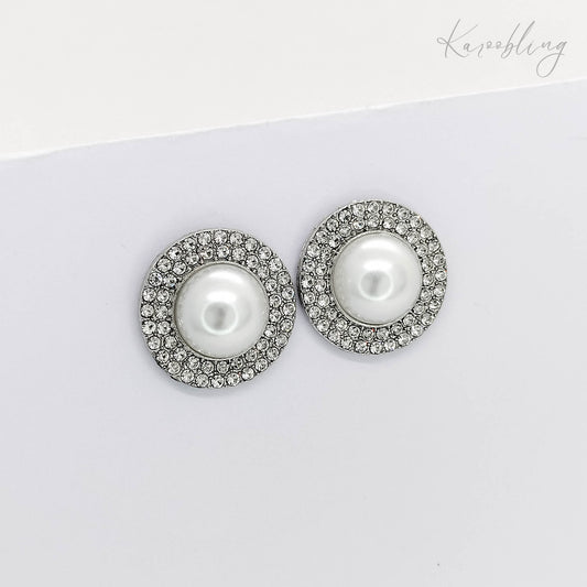 statement pearl stud earrings