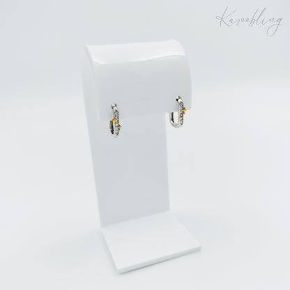 sterling silver cubic zirconia star huggie earrings (hypoallergenic)