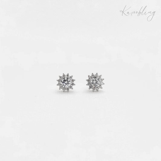 sterling silver cluster stud earrings