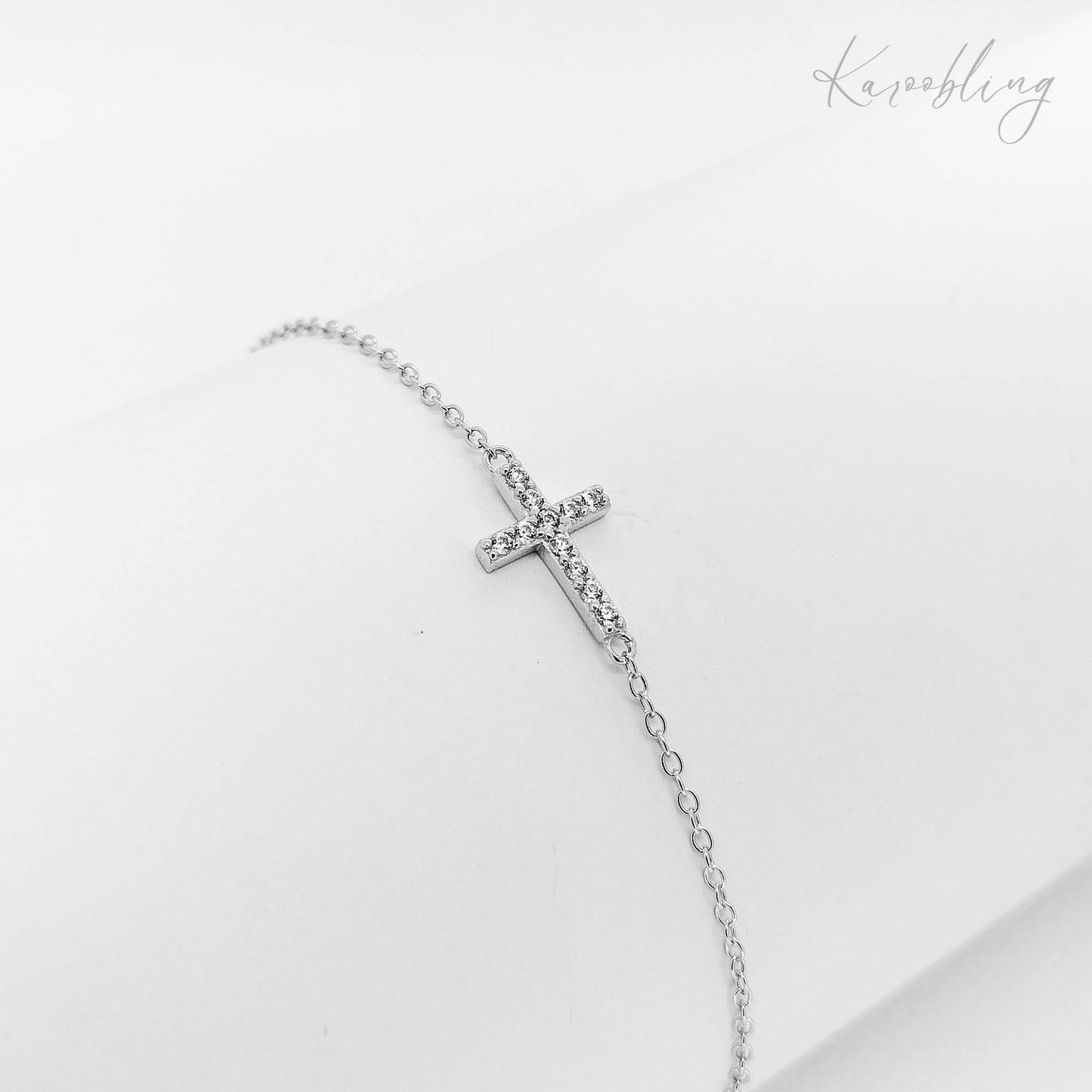 Sterling Silver Divine Sparkle Crosslink Bracelet