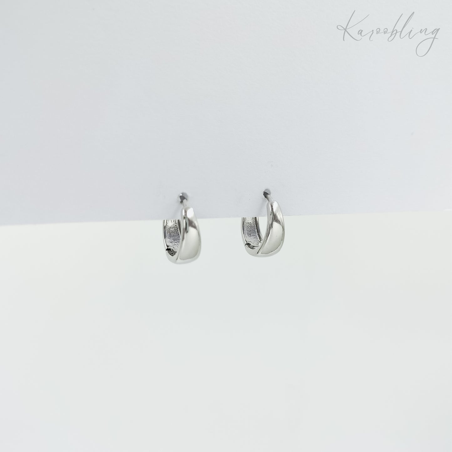 Sterling Silver Drop Huggie Earrings