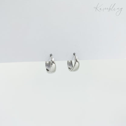 Sterling Silver Drop Huggie Earrings