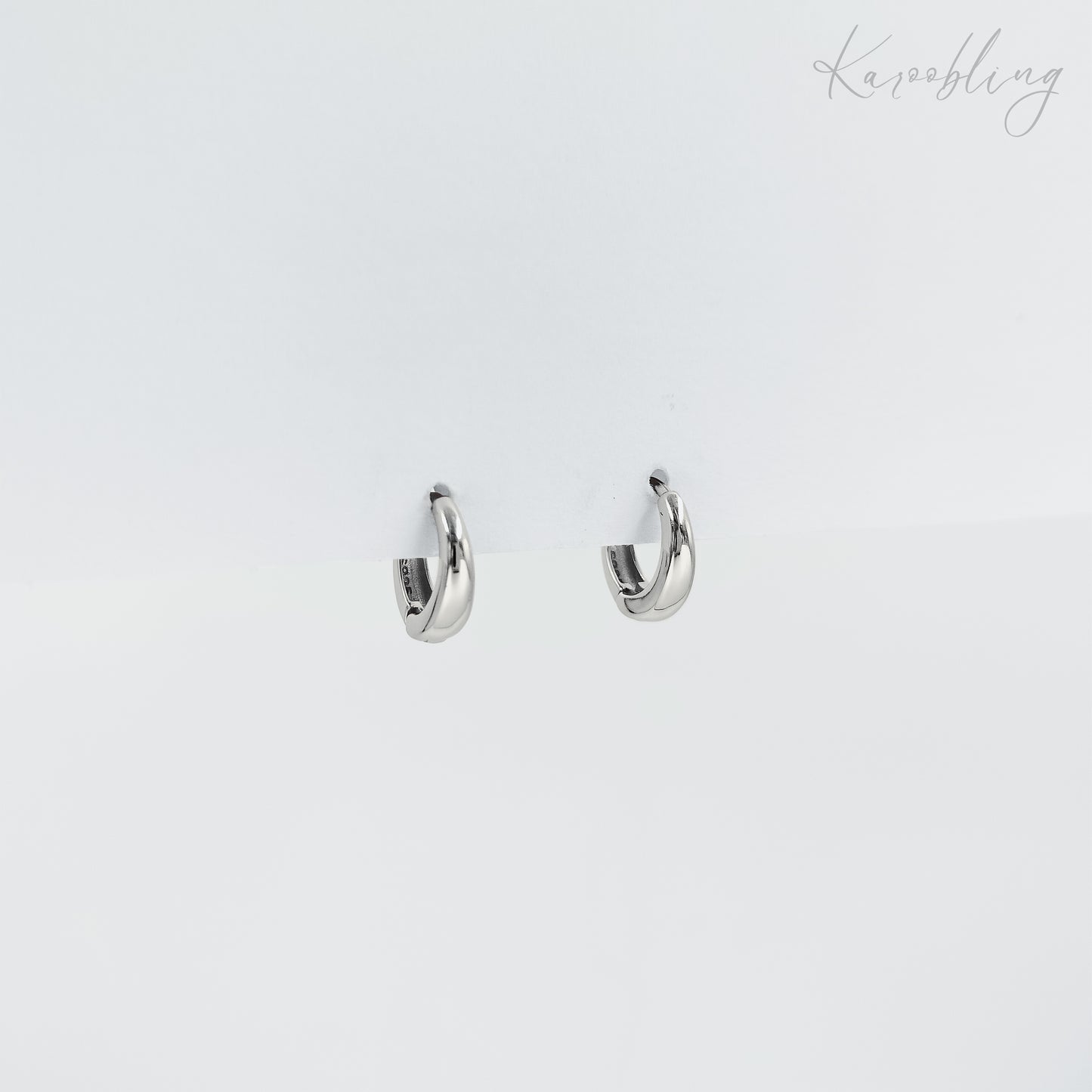 Sterling Silver Drop Huggie Earrings