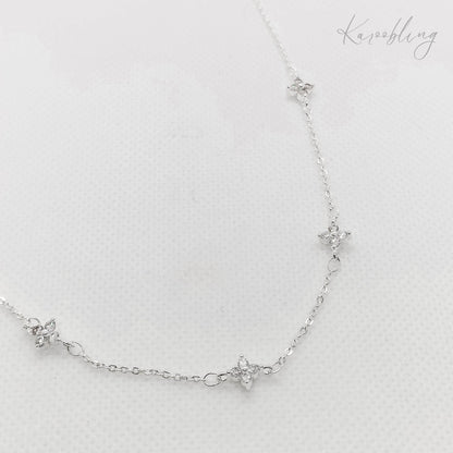 sterling silver flower necklace silver plated