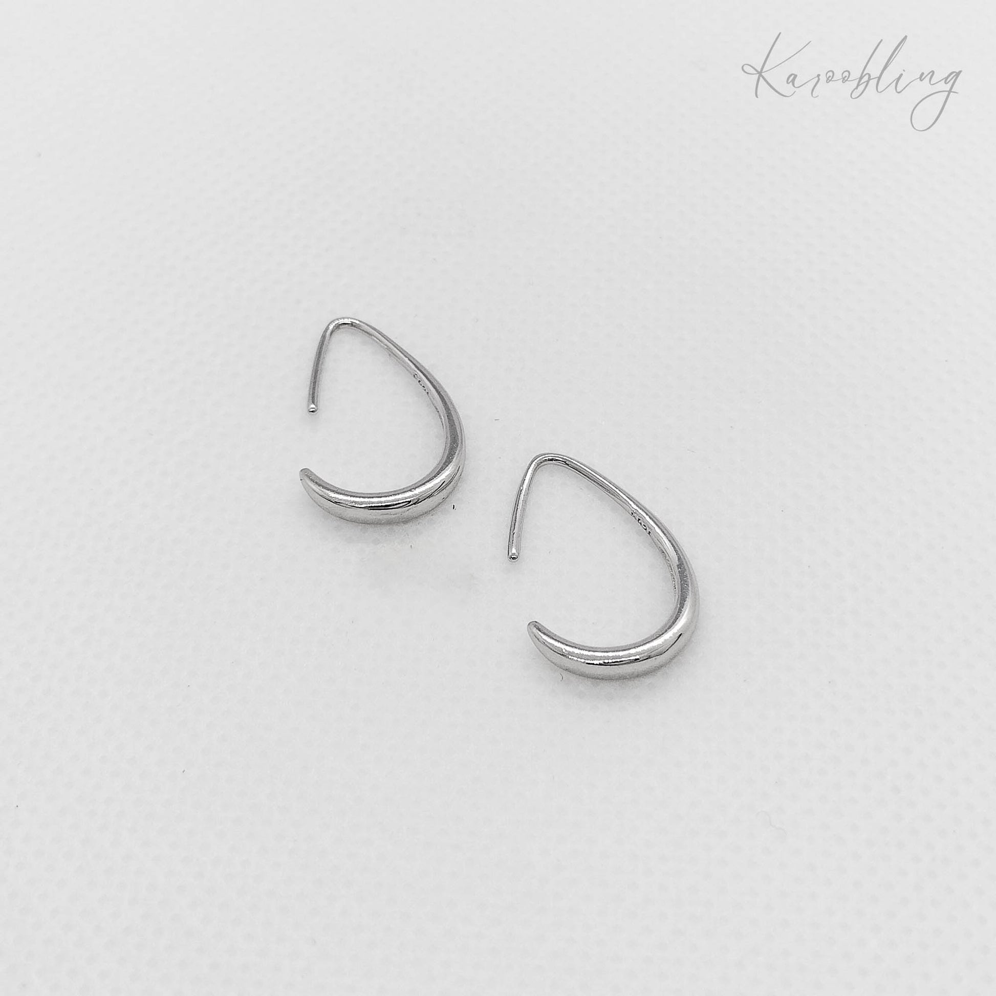 sterling silver hoop earrings medium (teardrop)