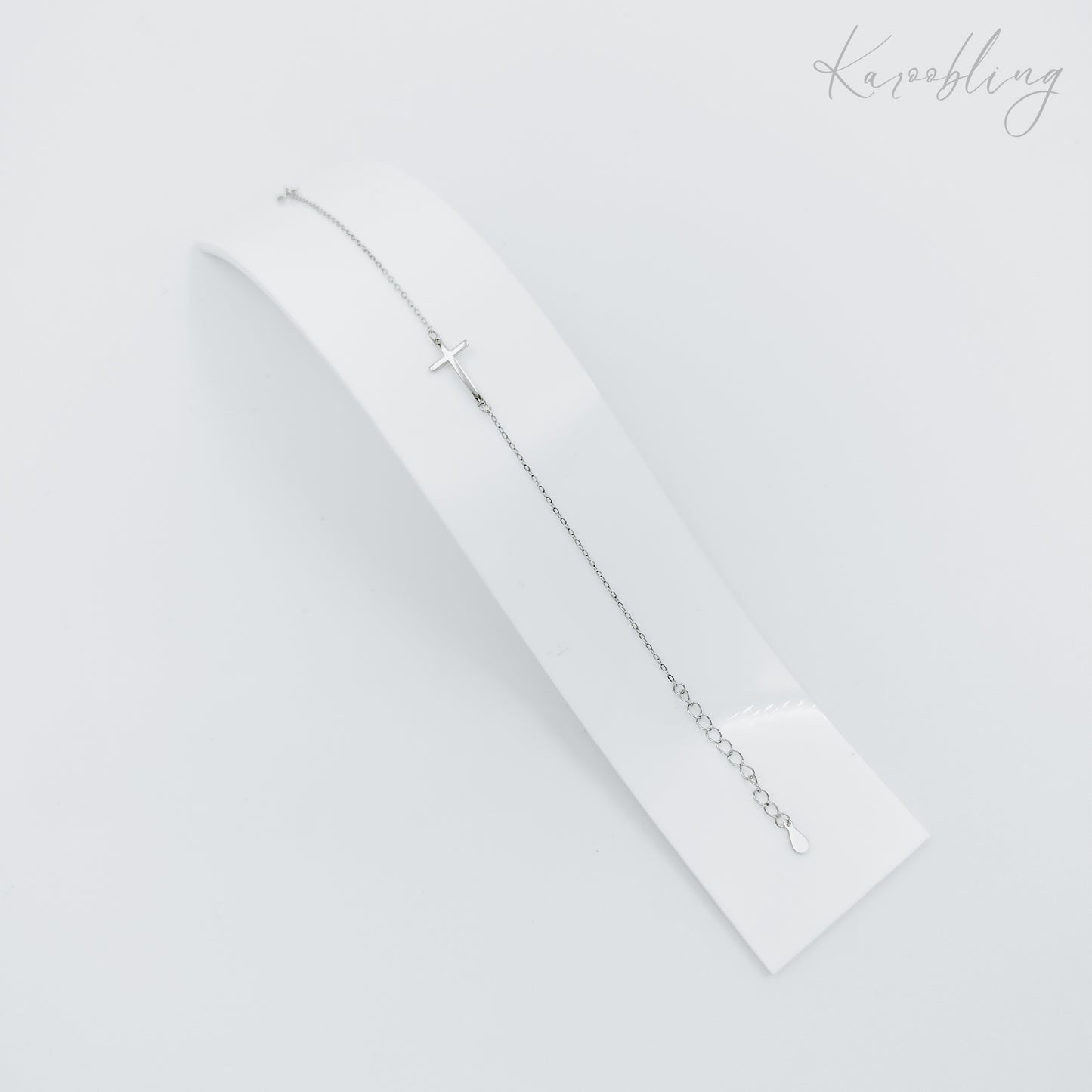 sterling silver minimalist cross bracelet (hypoallergenic)