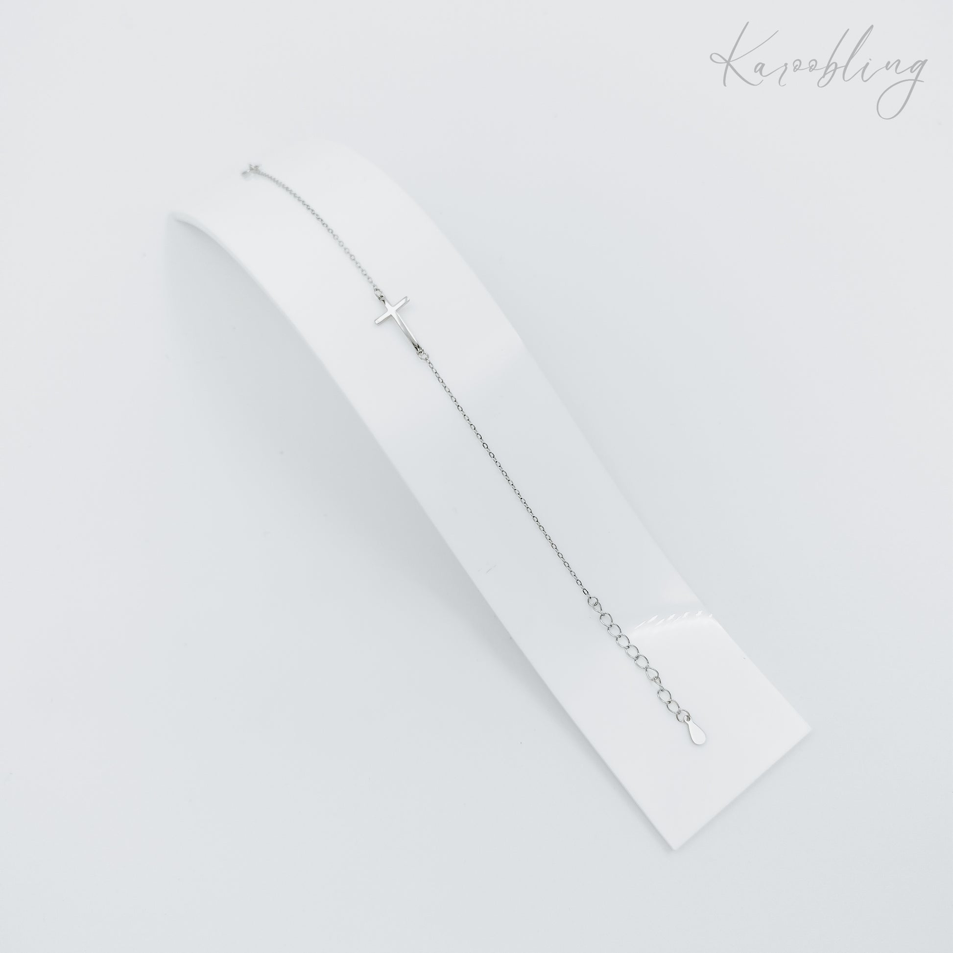 sterling silver minimalist cross bracelet (hypoallergenic)