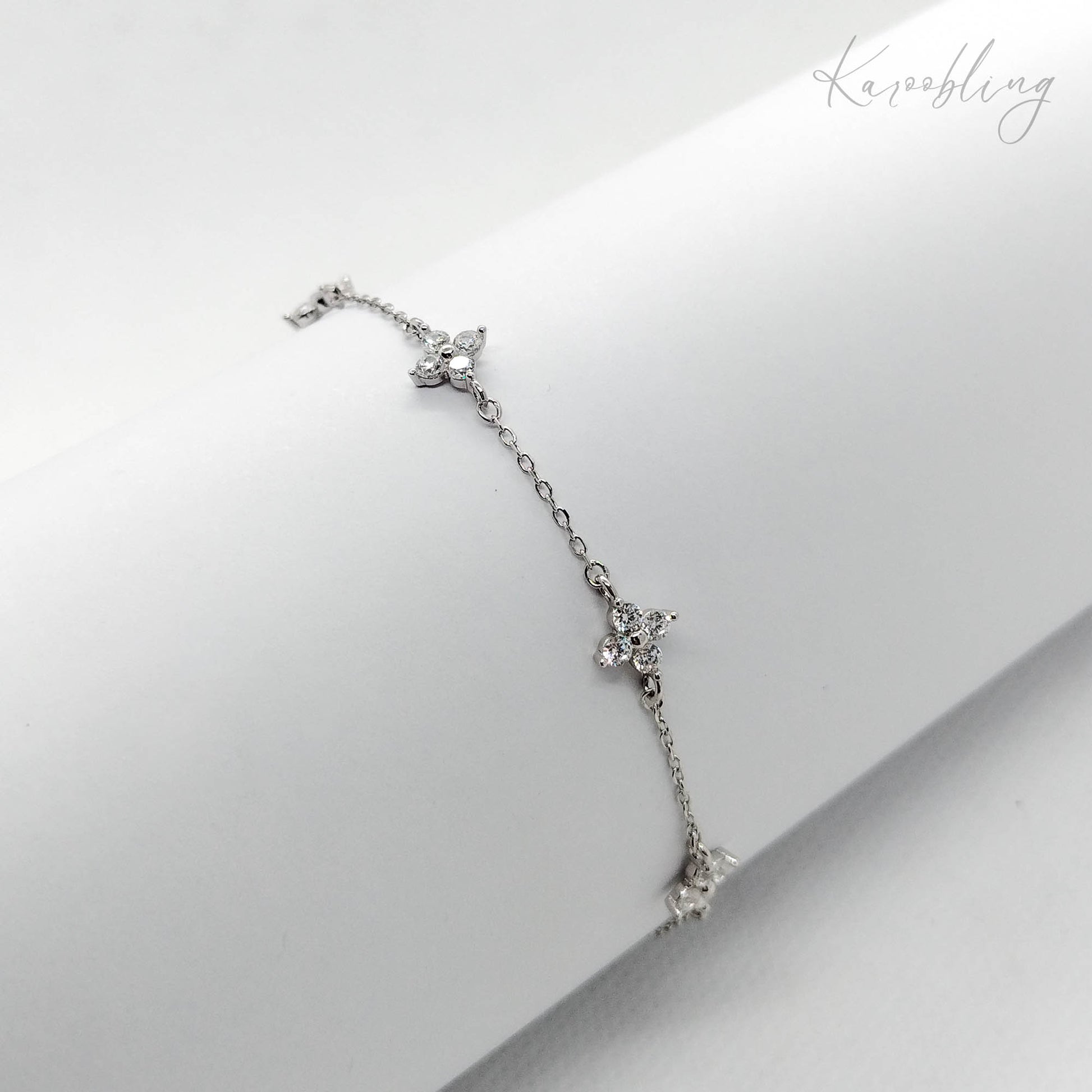 Sterling Silver Petal Sparkle Bracelet Karoobling Jewelry