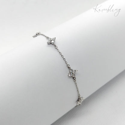 Sterling Silver Petal Sparkle Bracelet Karoobling Jewelry