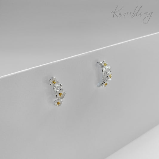 Sterling Silver Petal Cascade Earrings