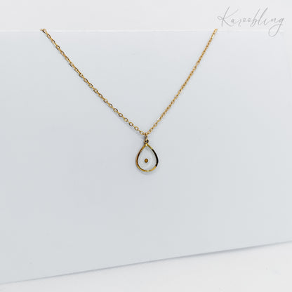 teardrop mustard seed necklace gold-plated (water & tarnish proof)