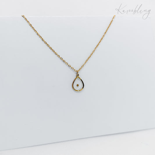 teardrop mustard seed necklace gold-plated (water & tarnish proof)